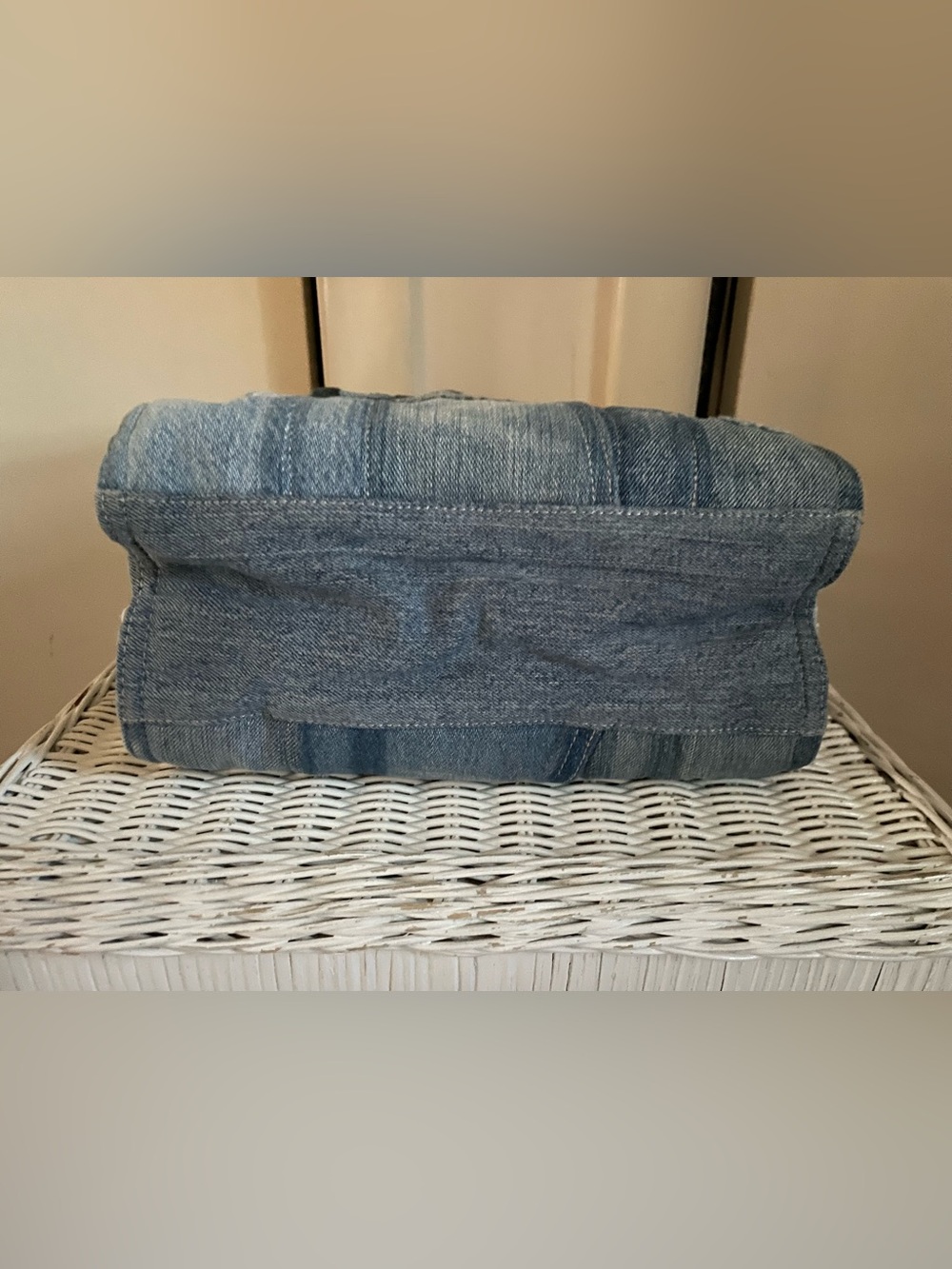 COACH REPURPOSED/LOVED PATCHWORK DENIM CARGO TOTE BAG 26!! - Picture 8 of 14
